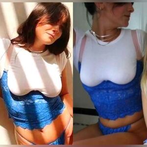 NEW We Are Hah Free People Bust A Move Bustier - True Blue XS